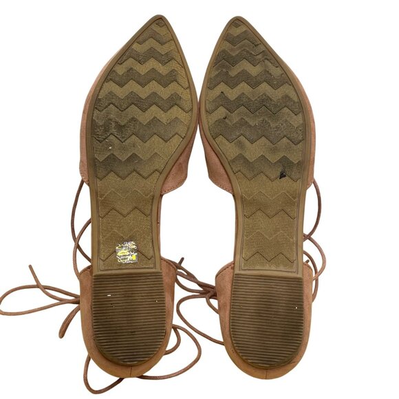 Chinese Laundry Women’s Pink Blush Faux Suede Lace-Up Pointed-Toe Flats Size 8.5 - Picture 8 of 8